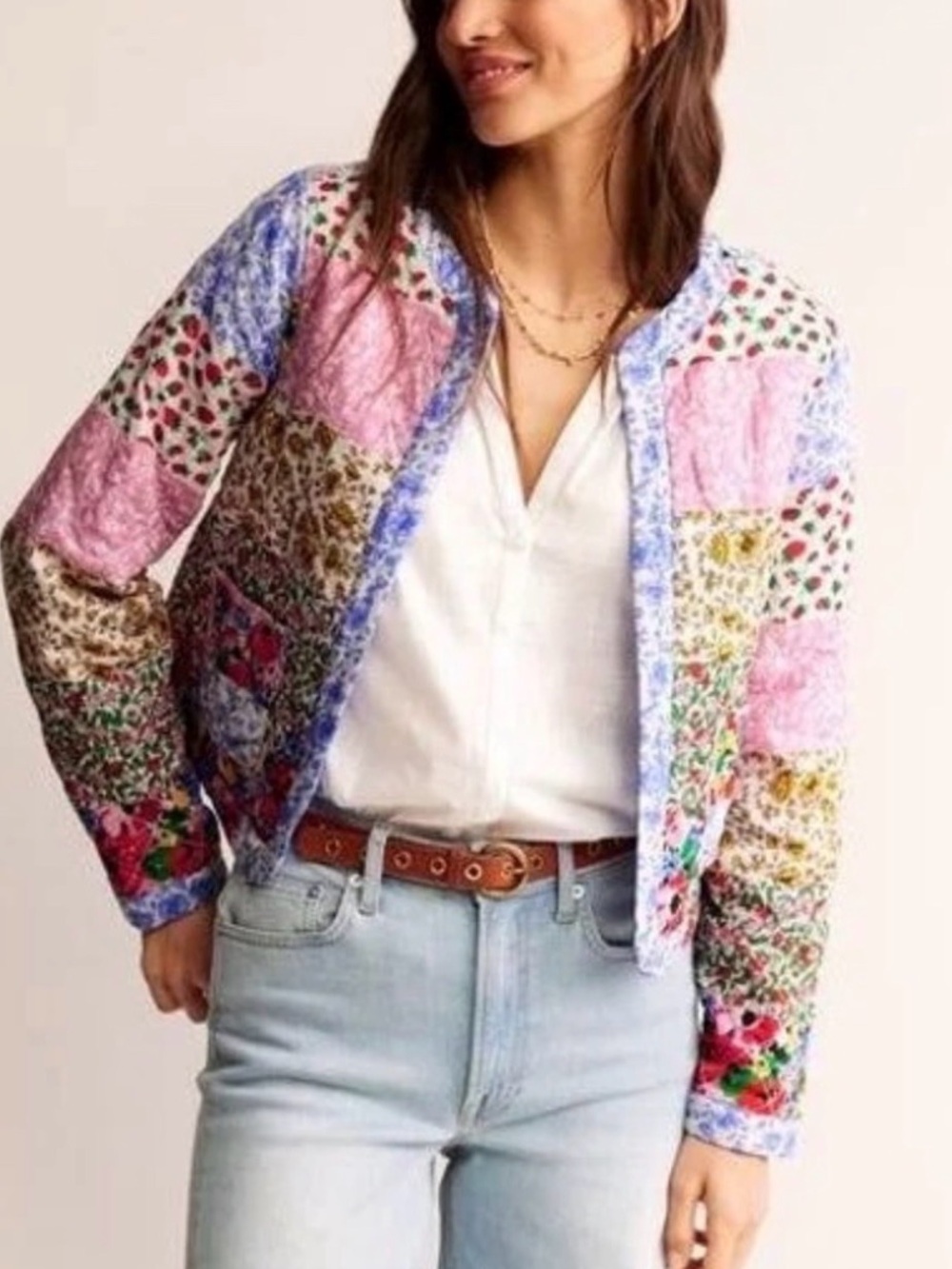 Boden Reversible Quilted Cotton Jacket Mixed Print Size 6 US NWT Final Price - Picture 3 of 10